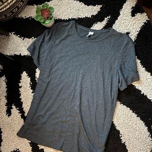 & Other Stories Sparkly Teal Short Sleeve Shirt US 10